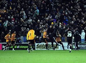 Images Dated 18th December 2010: Jay Simpson's Goal Celebration: Hull City's Victory Over Bristol City (18-12-2010)