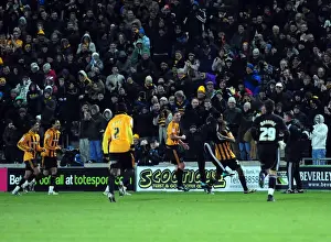 Framed Print : Jay Simpson's Goal Celebration: Hull City's Victory Over Bristol City (18-12-2010) Framed Print : Jay Simpson's Goal Celebration: Hull City's Victory Over Bristol City (18-12-2010)