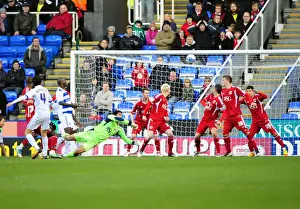 Reading V Bristol City Prints: Jem Karacan Seizes Opportunity as David James Fumbles Reading Cross in Championship Clash between Reading