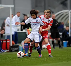 BAWFC V Chelsea Ladies Prints: Ji So-Yun Holds Off Corinne Yorston: A Pivotal Moment in the FA WSL Clash Between Bristol Academy and Chelsea Ladies