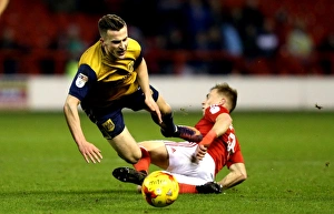 Nottingham Forest V Bristol City Prints: Joe Bryan Fouled by Ben Osborn in Nottingham Forest vs. Bristol City Championship Clash