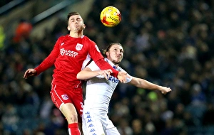 Leeds United V Bristol City Prints: Joe Bryan vs Luke Ayling: Clash at Elland Road