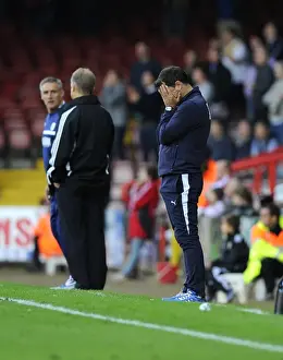 Bristol City V Colchester United Prints: Joe Dunne in Deep Thought: Bristol City vs Colchester United, 2013
