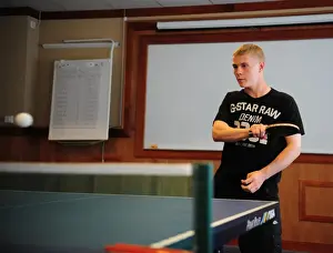 Pre Season Tour Sweden Prints: Joe Lennox: Unwavering Focus in Deep Concentration during Intense Bristol City Training