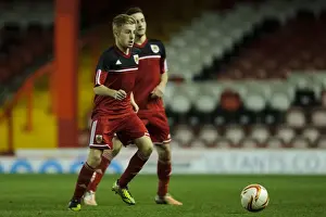 Framed Print : Joe Morrell's Intense Performance: FA Youth Cup Third Round Proper - Bristol City U18 vs Ipswich Town U18