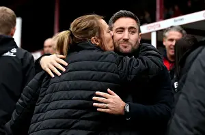 Johnson's Warm Embrace: A Unique Moment Between Lee and Barnsley Staff During Barnsley vs. Bristol City Championship Match