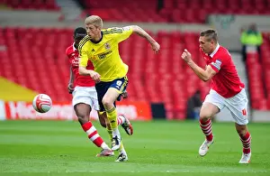 Jon Stead of Bristol City Faces Off Against Nottingham Forest at The City Ground, April 7, 2012