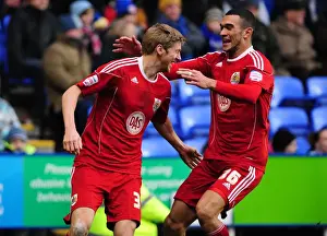 Jon Stead and Steven Caulker Celebrate for Bristol City in Championship Clash vs. Reading (December 26, 2010)