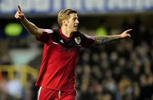 Images Dated 1st January 2013: Jon Stead's Thrilling Goal Celebration vs Millwall in Championship Match, 2013