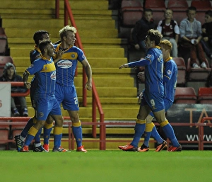 Bristol City V Shrewsbury Town Prints: Jon Taylor's Goal Celebration: Bristol City vs. Shrewsbury Town, September 13, 2013