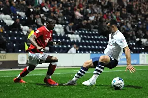 Preston North End V Bristol City Prints: Jonathan Kodjia Outruns Bailey Wright: Bristol City vs