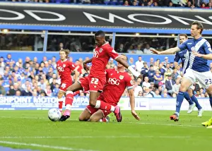 Framed Print : Jonathan Kodjia Scores the Game-Winning Goal for Bristol City against Birmingham City, September 12, 2015