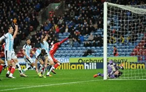 Images Dated 12th December 2015: Jonathan Kodjia Scores Opening Goal: Huddersfield Town vs. Bristol City