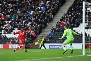 Images Dated 20th February 2016: Jonathan Kodjia Scores Opening Goal for Bristol City against Milton Keynes Dons in 2016