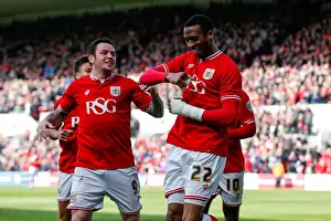 Framed Print : Jonathan Kodjia's Dramatic Hat-trick: 3-0 for Bristol City vs. Huddersfield Town