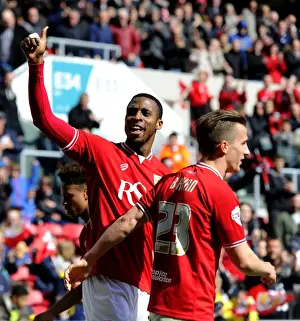 Jonathan Kodjia's Thrilling Goal Celebration: Bristol City vs. Huddersfield Town in Sky Bet Championship