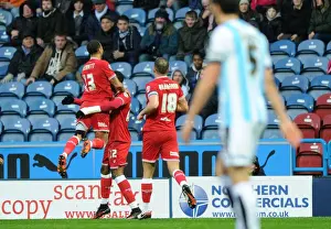 Yorkshire Prints: Jonathan Kodjia's Thrilling Goal Celebration: Huddersfield vs