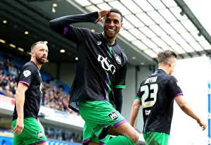 Framed Print : Jonathan Kodjia's Thrilling Goal and Historic Celebration: First Goal for Bristol City Against Blackburn Rovers in Sky Bet Championship (April 23, 2016)
