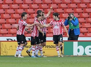 Images Dated 22nd February 2014: Jose Baxter's Goal Celebration: Sheffield United's Victory Over Bristol City (February 22, 2014)