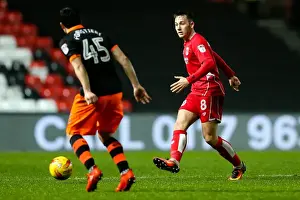 Bristol City V Sheffield Wednesday Prints: Josh Brownhill in Action: Bristol City vs Sheffield Wednesday