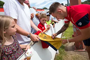 Bristol Manor Farm V Bristol City Prints: Josh Brownhill of Bristol City Greets Fans at The Creek: Pre-season Friendly vs