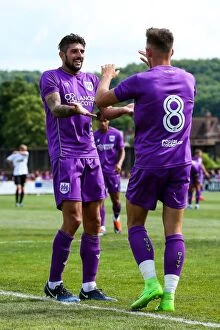 Images Dated 9th July 2017: Josh Brownhill Celebrates Goal Against Bristol Manor Farm, Pre-season Friendly 2017