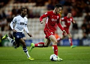 Images Dated 4th April 2017: Josh Brownhill Charges Forward: Preston North End vs. Bristol City, Sky Bet Championship (April 4)
