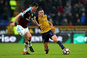 Images Dated 28th January 2017: Josh Brownhill vs Michael Keane: Clash at Turf Moor - Burnley v Bristol City, FA Cup 2017