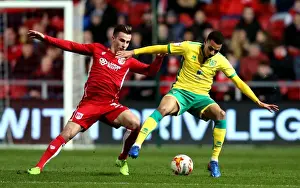 Framed Print : Josh Murphy vs Joe Bryan Clash: Bristol City vs Norwich City, Sky Bet Championship, Ashton Gate, 2017 Framed Print : Josh Murphy vs Joe Bryan Clash: Bristol City vs Norwich City, Sky Bet Championship, Ashton Gate, 2017
