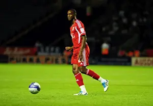 Leicester City V Bristol City Prints: Kalifa Cisse of Bristol City Faces Off Against Leicester City in Championship Match