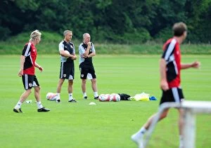 Pre-season Training Collection: Keith Miljen in Action: Bristol City Manager at Pre-Season Training