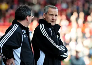 Bristol City V Scunthorpe United Prints: Keith Miljen Leads Bristol City Against Scunthorpe United in Championship Clash at Ashton Gate
