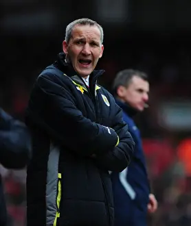 Bristol City V Nottingham Forest Prints: Keith Millen and Bristol City Face Off Against Nottingham Forest in Championship Showdown at Ashton Gate