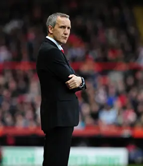Bristol City V Newcastle Utd Prints: Keith Millen and Bristol City Take on Newcastle United in Championship Clash at Ashton Gate