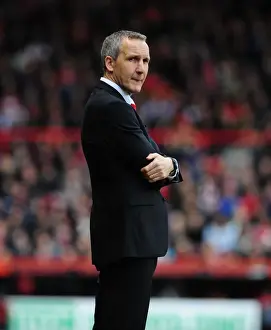 Bristol City V Newcastle Utd Prints: Keith Millen and Bristol City Square Off Against Newcastle United in Championship Showdown at Ashton Gate