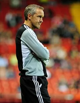 Images Dated 24th August 2011: Keith Millen Leads Bristol City Against Swindon Town in League Cup Clash at Ashton Gate, 2011