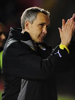 Bristol City V Barnsley Prints: Keith Millen Rallies Bristol City in Championship Showdown Against Barnsley at Ashton Gate