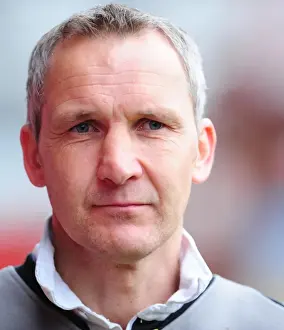 Manager Prints: Keith Millen Takes Charge: Bristol City FC's Interim Manager at Ashton Gate Stadium