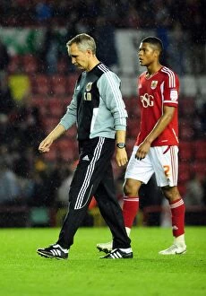 Images Dated 24th August 2011: Keith Millen's Disappointing Exit: Bristol City v Swindon Town, League Cup 2011