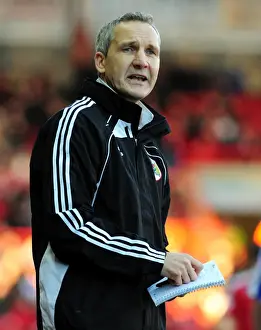 Bristol City V Sheffield Wednesday Prints: Keith Millen's Intense Frustration: FA Cup Clash Between Bristol City and Sheffield Wednesday (08/01/2011)