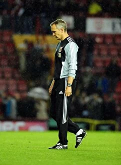 Bristol City v swindon town Collection: Keith Millen's Shocking Exit: Disappointing League Cup Loss for Bristol City against Swindon Town