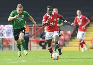 Kieran Agard Dashes Past Andy Dawson: Intense Moment from Bristol City vs Scunthorpe United