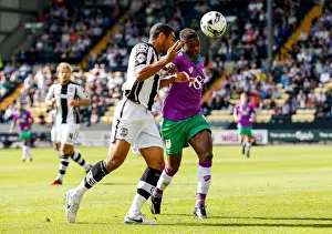 Notts County V Bristol City Prints: Kieran Agard vs Hayden Mullins: Intense Battle in Notts County vs Bristol City Football Match