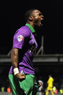 Yeovil Town V Bristol City Prints: Kieran Agard's Thrilling Goal Celebration: Bristol City's Victory Over Yeovil Town