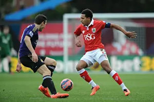 Bristol City V West Ham Prints: Korey Smith of Bristol City Cuts Inside Past Stewart Downing of West Ham United - FA Cup Fourth Round