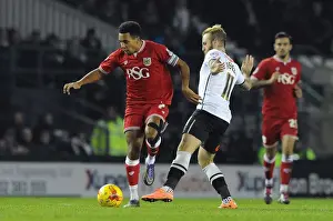 Derby County V Bristol City Prints: Korey Smith of Bristol City Passes Past Johnny Russell of Derby County - Derby County vs
