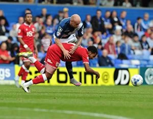 Images Dated 12th September 2015: Korey Smith Foul by Cotterill: Birmingham City vs. Bristol City, September 12