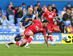 Images Dated 12th September 2015: Korey Smith Fouled by Cotterill in Birmingham City vs. Bristol City Championship Clash