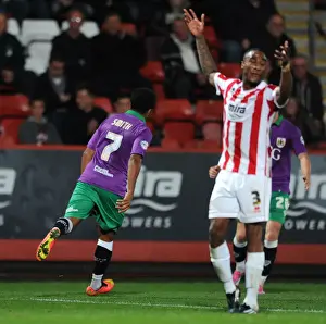 Cheltenham Town V Bristol City Prints: Korey Smith's Double: Bristol City's Victory Over Cheltenham Town in Johnstone's Paint Trophy