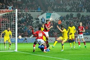 Images Dated 19th August 2015: Last-Minute Drama: Aden Flint Saves 2-2 Draw for Bristol City vs Leeds United